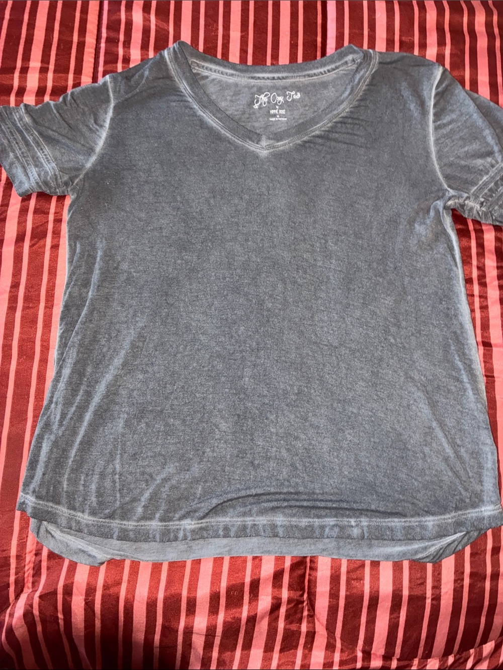 Hippie Rose Cozy Tee in Charcoal Gray